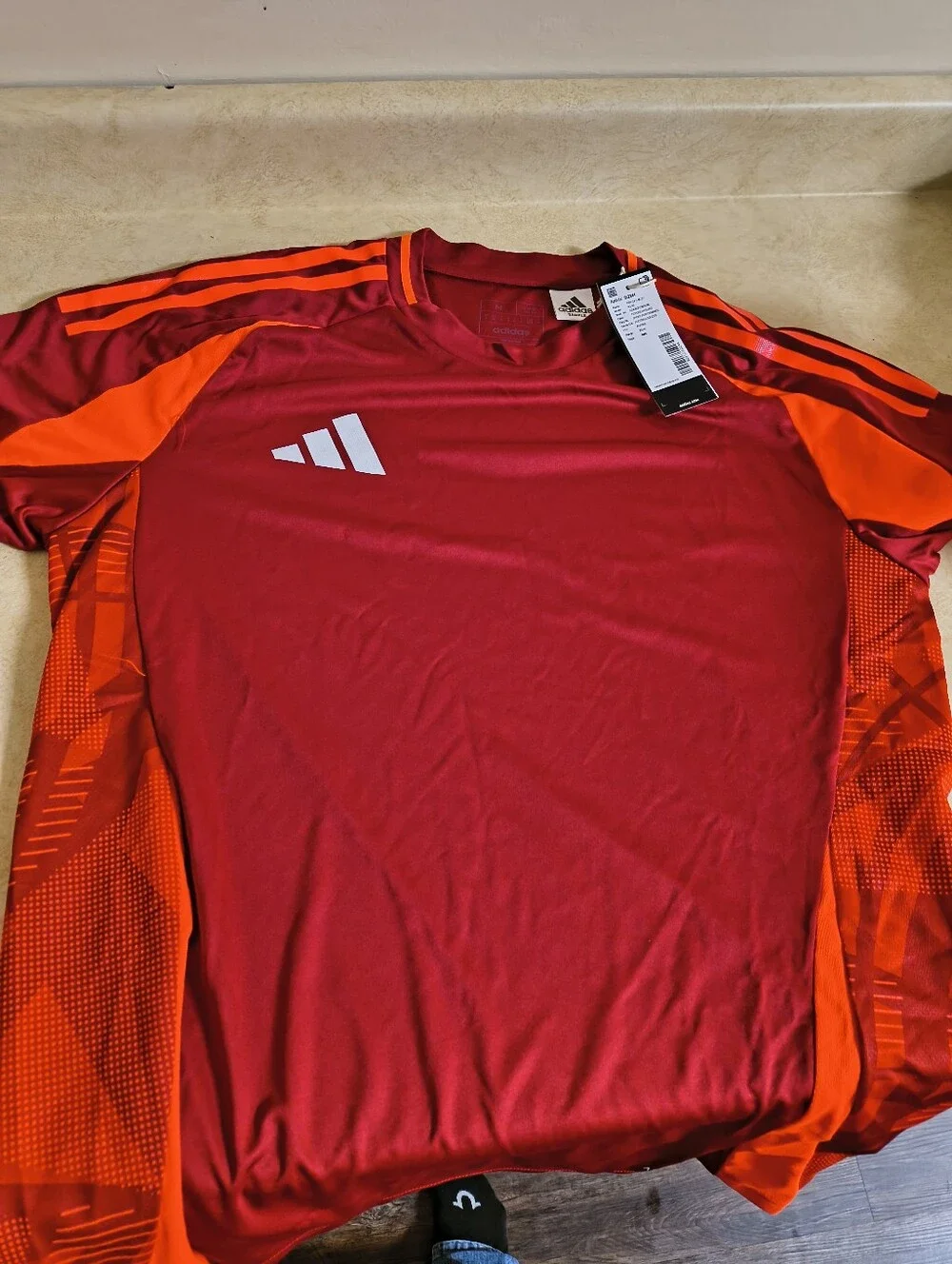 Sample Unreleased Adidas Men’s Red Athletic Short-Sleeve Training Shirt